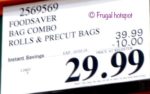 Costco Sale Price: FoodSaver Special Value Combo Pack