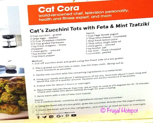 Gourmia 6-Qt Digital Air Fryer Zucchini Tots Recipe | Costco