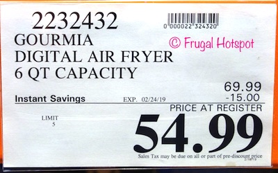 Costco Sale Price: Gourmia 6-Qt Digital Air Fryer Costco Sale Price: Gourmia 6-Qt Digital Air Fryer