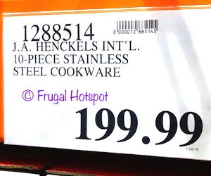 Costco Price: J.A. Henckels International 10-Piece RealClad Tri-Ply Stainless Steel Cookware