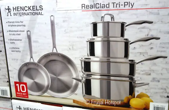J.A. Henckels International 10-Piece RealClad Tri-Ply Stainless Steel Cookware at Costco