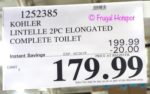 Costco Sale Price: Kohler Lintelle Elongated Complete Toilet