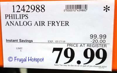Costco Sale Price | Philips Analog Air Fryer