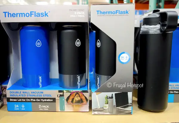 ThermoFlask 24 oz Double Wall Vacuum Insulated Stainless Steel Water Bottle 2-Pack at Costco ThermoFlask 24 oz Double Wall Vacuum Insulated Stainless Steel Water Bottle 2-Pack at Costco
