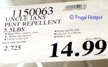 Costco Price: Uncle Ian's Pest Repellent 5.5 lbs Costco Price: Uncle Ian's Pest Repellent 5.5 lbs