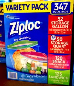 Ziploc Storage Bag Variety Pack 347 ct at Costco