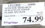 Acoustic Research Portable Flame Speaker Costco Sale Price