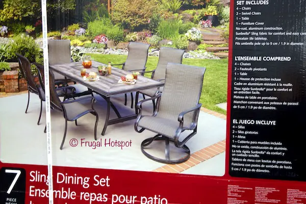 Agio Campbell 7-Piece Sling Dining Set at Costco