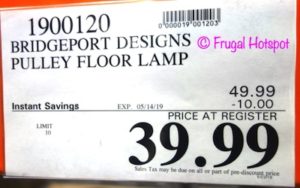 Bridgeport Designs Pulley Floor Lamp Costco Sale Price Frugal