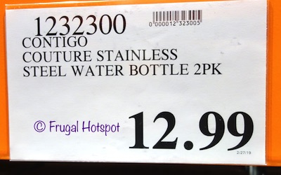 Costco Price: Contigo Couture Stainless Steel Water Bottle 2-Pack