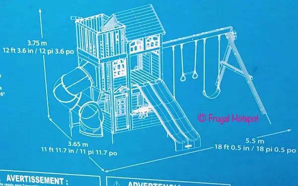 Dimensions of KidKraft Cedar Summit Copper Ridge Playset at Costco