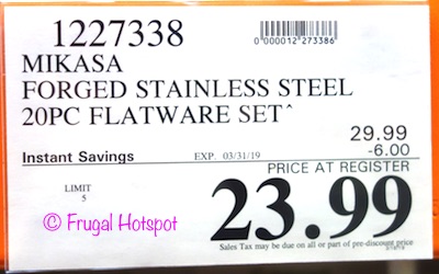Costco Sale Price: Mikasa Forged Stainless Steel Flatware Set 20-Piece Costco Sale Price: Mikasa Forged Stainless Steel Flatware Set 20-Piece