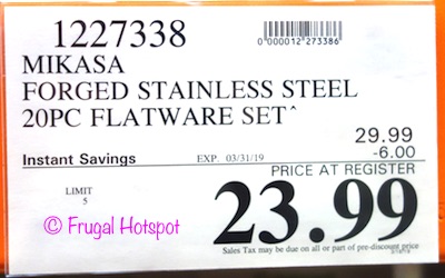 Costco Sale Price: Mikasa Forged Stainless Steel Flatware Set 20-Piece