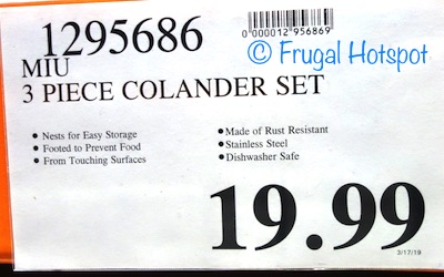 Costco Price: Miu 3-Piece Colander Set Costco Price: Miu 3-Piece Colander Set