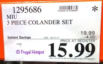 Miu 3-Piece Colander Set Costco Sale Price