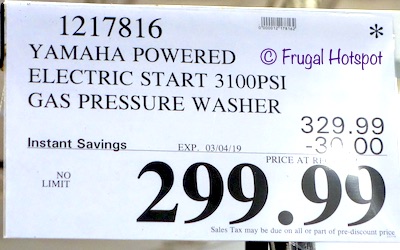 Costco Sale Price: Powerstroke Gas Pressure Washer 3100 PSI