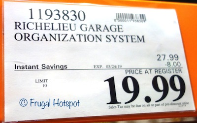 Costco Sale Price: Richelieu Garage Organization System