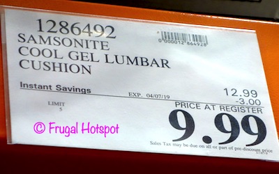 Costco Sale Price: Samsonite Memory Foam + Cooling Gel Lumbar Support Cushion Costco Sale Price: Samsonite Memory Foam + Cooling Gel Lumbar Support Cushion