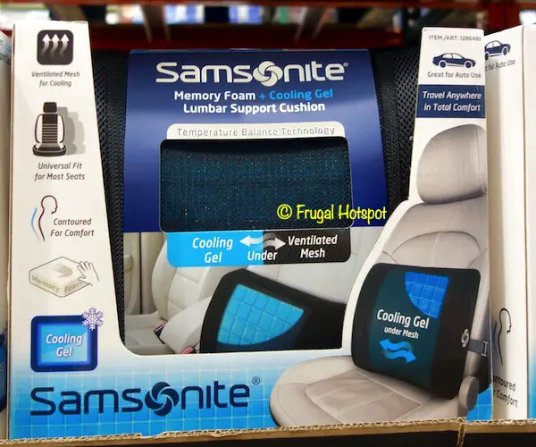 Samsonite Memory Foam + Cooling Gel Lumbar Support Cushion at Costco