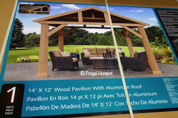 14' x 12' Yardistry Cedar Wood Pavilion with Aluminum Roof at Costco