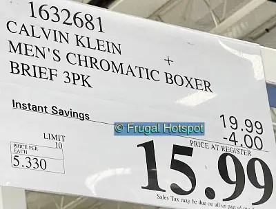Calvin Klein Brushed Microfiber Boxer Brief | Costco Sale Price | Item 1632681