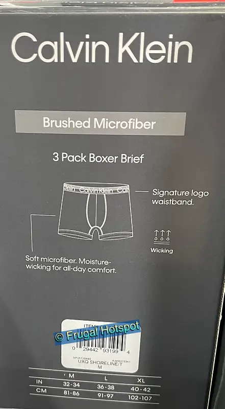 Calvin Klein Brushed Microfiber Boxer Brief | details | Costco Item 1632681