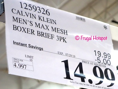 Calvin Klein Men's Mesh Boxer Briefs 3-Pack Costco Sale Price