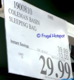 Costco Sale Price: Coleman 30°F Hybrid Sleeping Bag