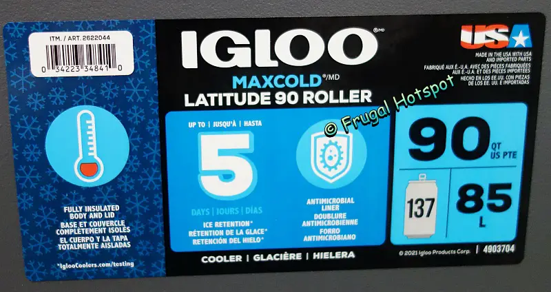 Igloo MaxCold Latitude 90 Roller Flip and Tow Cooler | Costco