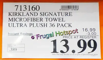 Kirkland Signature Ultra Plush Microfiber Towel 36 pack | Costco Sale Price