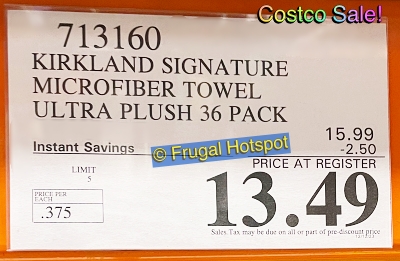 Kirkland Signature Ultra Plush Microfiber Towels 36 ct | Costco Sale Price | Item 713160