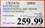 KitchenAid 6-Quart Bowl Lift Mixer Costco Sale Price