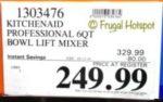 Costco Sale Price: KitchenAid Professional 6-Quart Bowl Lift Mixer