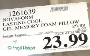 Novaform Lasting Cool Gel Memory Foam Pillow Costco Sale Price
