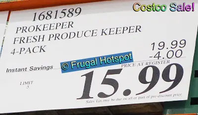 ProKeeper Produce Keeper 4-Pack | Costco Sale Price