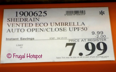 Costco Sale Price: ShedRain Vented Elite Umbrella