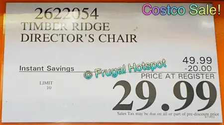 Timber Ridge Folding Director's Chair | Costco Sale Price