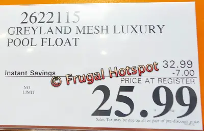 Aqua Pool Lounge Float | Costco Sale Price