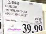 Charisma 400TC Sateen 6-Pc Sheet Set King Costco Sale Price