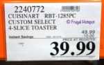 Cuisinart Custom Select 4-Slice Toaster Costco Sale Price