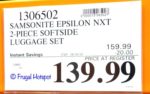 Samsonite Epsilon Nxt 2-Pc Softside Luggage Costco Sale Price