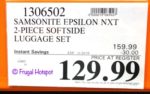 Samsonite Epsilon Nxt Softside Luggage Costco Sale Price