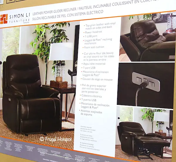 Simon Li Leather Power Glider Recliner Costco