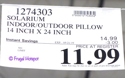 Solarium Indoor Outdoor Pillow 2-Pack 14 x 24 Costco Sale Price Solarium Indoor Outdoor Pillow 2-Pack 14 x 24 Costco Sale Price
