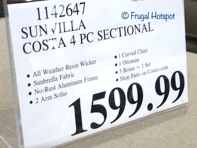 Sunvilla Costa 4-Piece Woven Sectional Costco Price