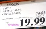 Type S Wetsuit Seat Covers 2-Pack Costco Sale Price