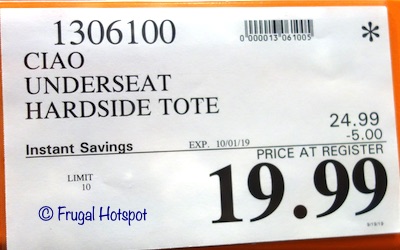 Ciao Underseat Hardside Carry-On Costco Sale Price