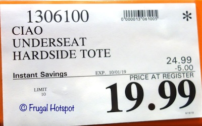 Ciao Underseat Hardside Carry-On Costco Sale Price Ciao Underseat Hardside Carry-On Costco Sale Price