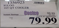 Costco Sale Price | Igloo MaxCold 165-Quart Cooler