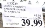 Delsey Carbonite Hardside Spinner 20 Carry-On Costco Sale price